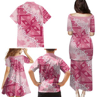 Bula Fiji Plumeria Tagimoucia Salusalu Pink Family Matching Puletasi and Hawaiian Shirt Kaiviti Masi LT7 - Polynesian Pride