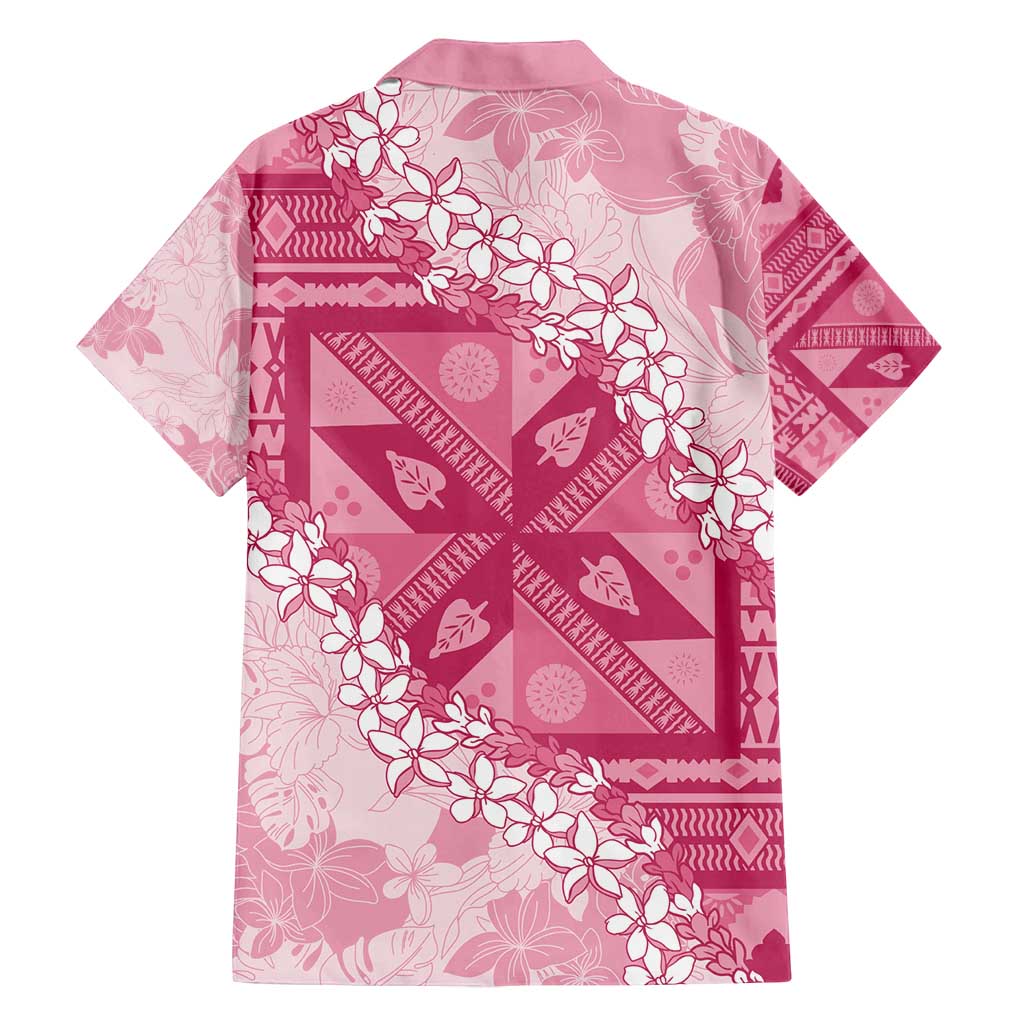 Bula Fiji Plumeria Tagimoucia Salusalu Pink Family Matching Puletasi and Hawaiian Shirt Kaiviti Masi LT7 - Polynesian Pride