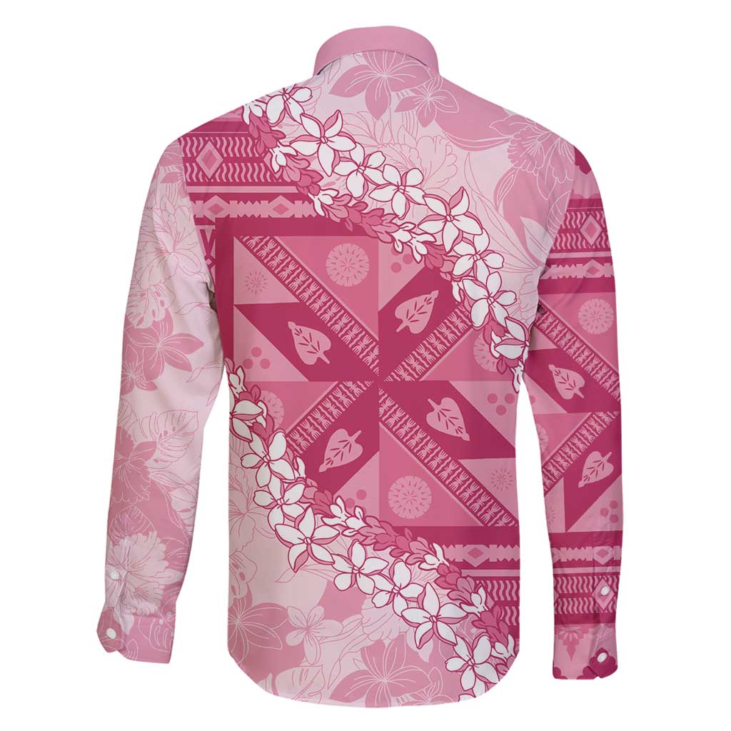Bula Fiji Plumeria Tagimoucia Salusalu Pink Family Matching Puletasi and Hawaiian Shirt Kaiviti Masi LT7 - Polynesian Pride
