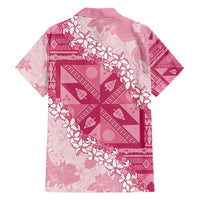 Bula Fiji Plumeria Tagimoucia Salusalu Pink Family Matching Short Sleeve Bodycon Dress and Hawaiian Shirt Kaiviti Masi LT7 - Polynesian Pride