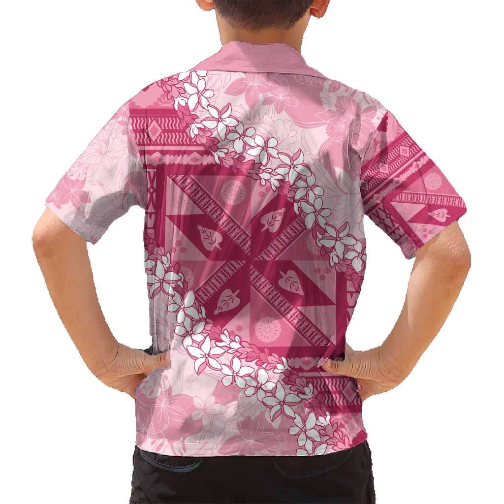 Bula Fiji Plumeria Tagimoucia Salusalu Pink Family Matching Tank Maxi Dress and Hawaiian Shirt Kaiviti Masi LT7 - Polynesian Pride