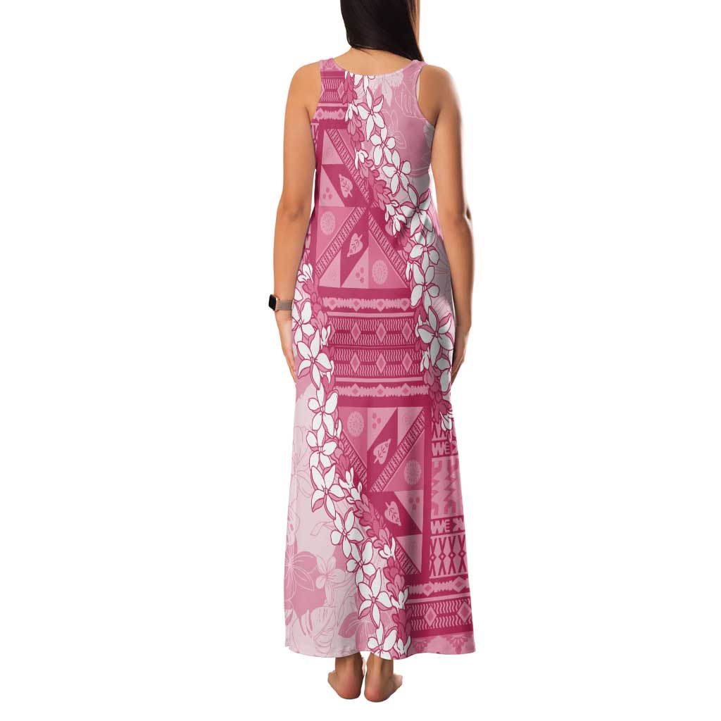 Bula Fiji Plumeria Tagimoucia Salusalu Pink Family Matching Tank Maxi Dress and Hawaiian Shirt Kaiviti Masi LT7 - Polynesian Pride