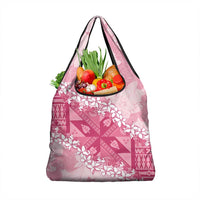 Bula Fiji Plumeria Tagimoucia Salusalu Pink Grocery Bag Kaiviti Masi LT7 1-pack One Size Pink - Polynesian Pride
