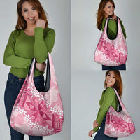 Bula Fiji Plumeria Tagimoucia Salusalu Pink Grocery Bag Kaiviti Masi LT7 - Polynesian Pride