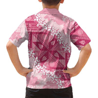 Bula Fiji Plumeria Tagimoucia Salusalu Pink Kid Hawaiian Shirt Kaiviti Masi - Polynesian Pride