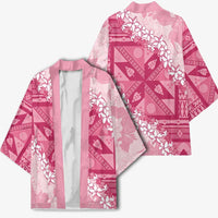 Bula Fiji Plumeria Tagimoucia Salusalu Pink Kimono Kaiviti Masi - Polynesian Pride