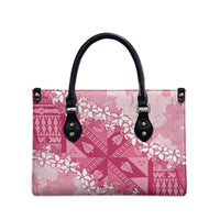 Bula Fiji Plumeria Tagimoucia Salusalu Pink Leather Bag Kaiviti Masi LT7 - Polynesian Pride