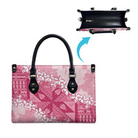 Bula Fiji Plumeria Tagimoucia Salusalu Pink Leather Bag Kaiviti Masi LT7 - Polynesian Pride