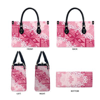 Bula Fiji Plumeria Tagimoucia Salusalu Pink Leather Bag Kaiviti Masi LT7 - Polynesian Pride