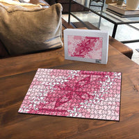 Bula Fiji Plumeria Tagimoucia Salusalu Pink Puzzle Kaiviti Masi - Polynesian Pride