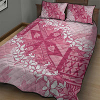 Bula Fiji Plumeria Tagimoucia Salusalu Pink Quilt Bed Set Kaiviti Masi LT7 - Polynesian Pride