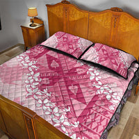 Bula Fiji Plumeria Tagimoucia Salusalu Pink Quilt Bed Set Kaiviti Masi LT7 - Polynesian Pride