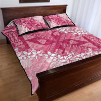 Bula Fiji Plumeria Tagimoucia Salusalu Pink Quilt Bed Set Kaiviti Masi LT7 - Polynesian Pride