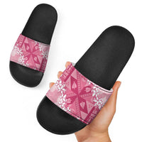 Bula Fiji Plumeria Tagimoucia Salusalu Pink Slide Sandals Kaiviti Masi LT7 - Polynesian Pride