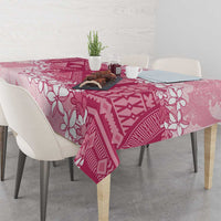 Bula Fiji Plumeria Tagimoucia Salusalu Pink Tablecloth Kaiviti Masi - Polynesian Pride