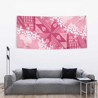 Bula Fiji Plumeria Tagimoucia Salusalu Pink Tapestry Kaiviti Masi - Polynesian Pride