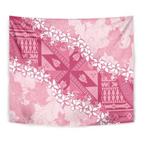 Bula Fiji Plumeria Tagimoucia Salusalu Pink Tapestry Kaiviti Masi - Polynesian Pride