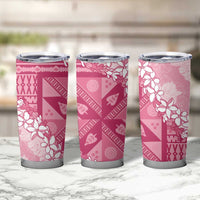Bula Fiji Plumeria Tagimoucia Salusalu Pink Tumbler Cup Kaiviti Masi - Polynesian Pride