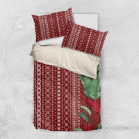 Women's Day Samoa Malu Tattoo Inspired Mix Teuila Bedding Set Scarlet