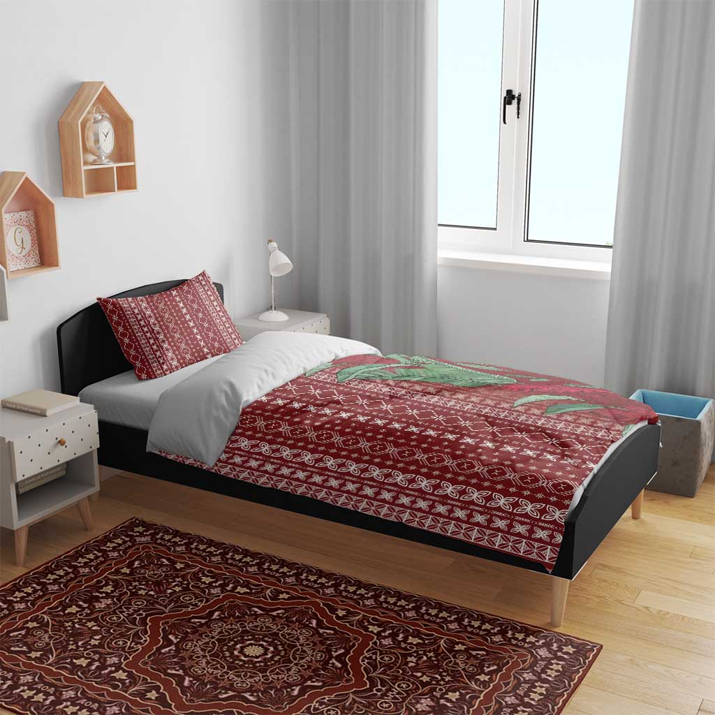 Women's Day Samoa Malu Tattoo Inspired Mix Teuila Bedding Set Scarlet