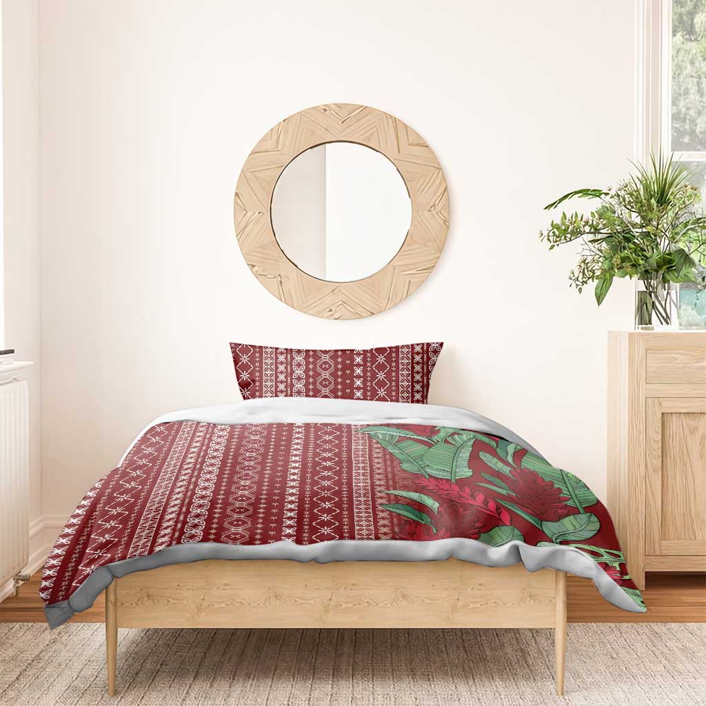 Women's Day Samoa Malu Tattoo Inspired Mix Teuila Bedding Set Scarlet