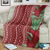 Women's Day Samoa Malu Tattoo Inspired Mix Teuila Blanket Scarlet