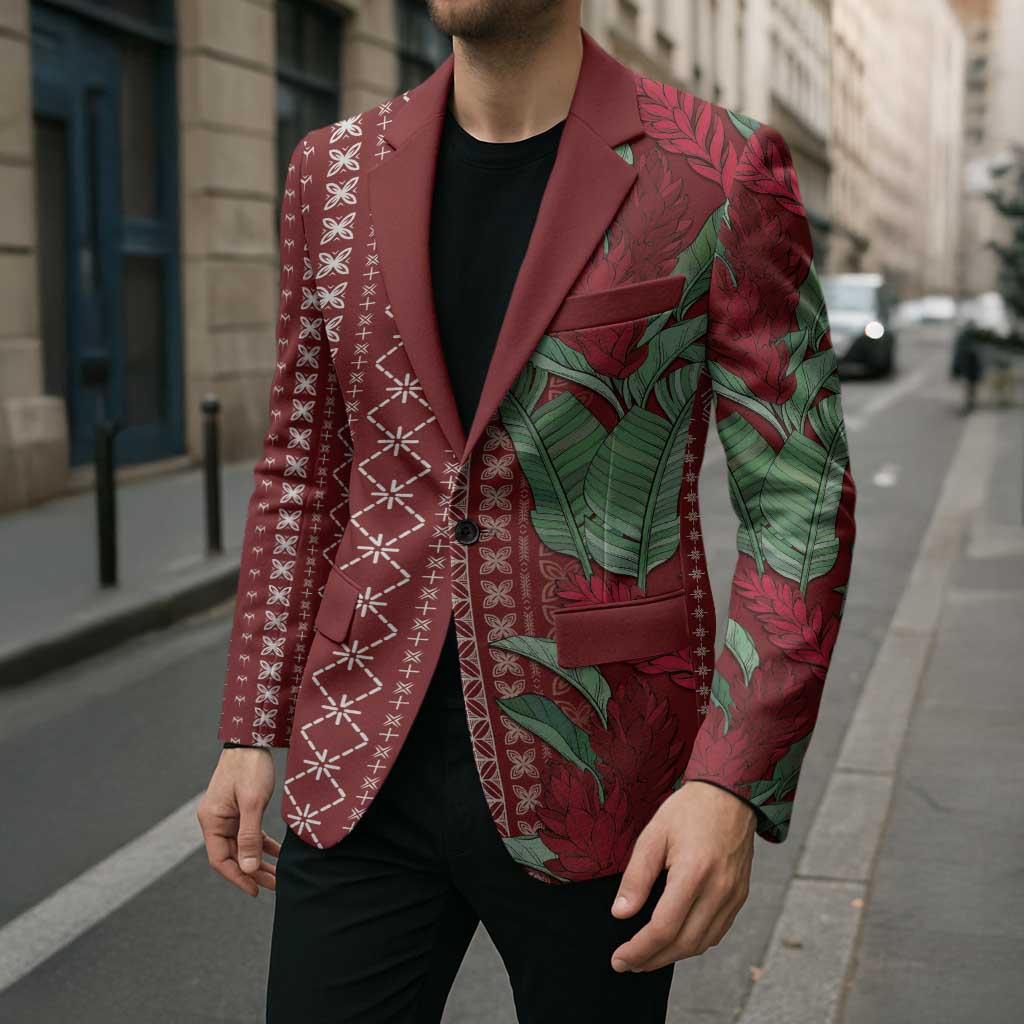 Women's Day Samoa Malu Tattoo Inspired Mix Teuila Blazer Scarlet