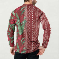 Women's Day Samoa Malu Tattoo Inspired Mix Teuila Button Sweatshirt Scarlet