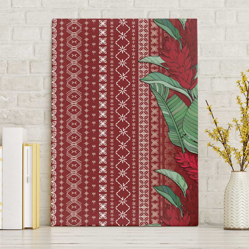 Women's Day Samoa Malu Tattoo Inspired Mix Teuila Canvas Wall Art Scarlet
