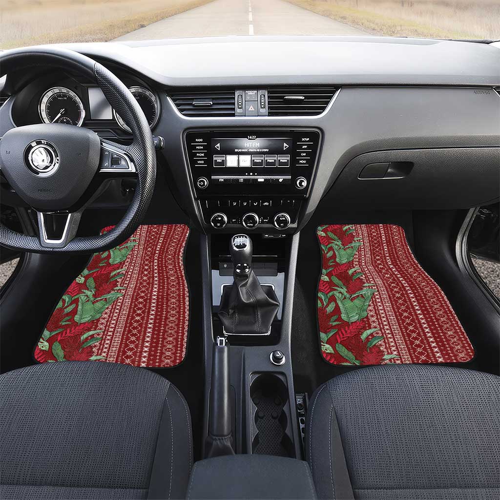 Women's Day Samoa Malu Tattoo Inspired Mix Teuila Car Mats Scarlet