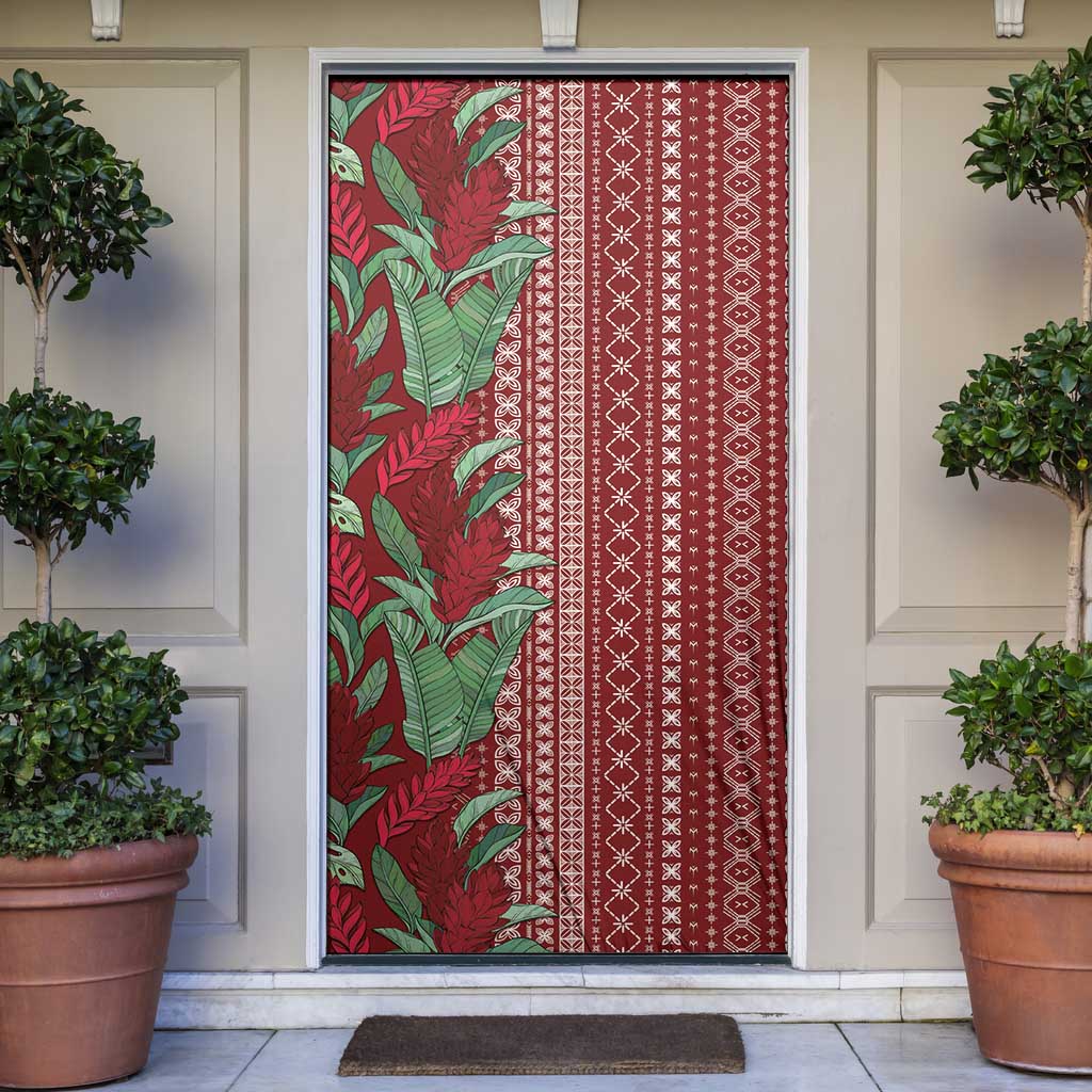Women's Day Samoa Malu Tattoo Inspired Mix Teuila Door Cover Scarlet