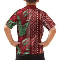 Women's Day Samoa Malu Tattoo Inspired Mix Teuila Family Matching Puletasi and Hawaiian Shirt Scarlet