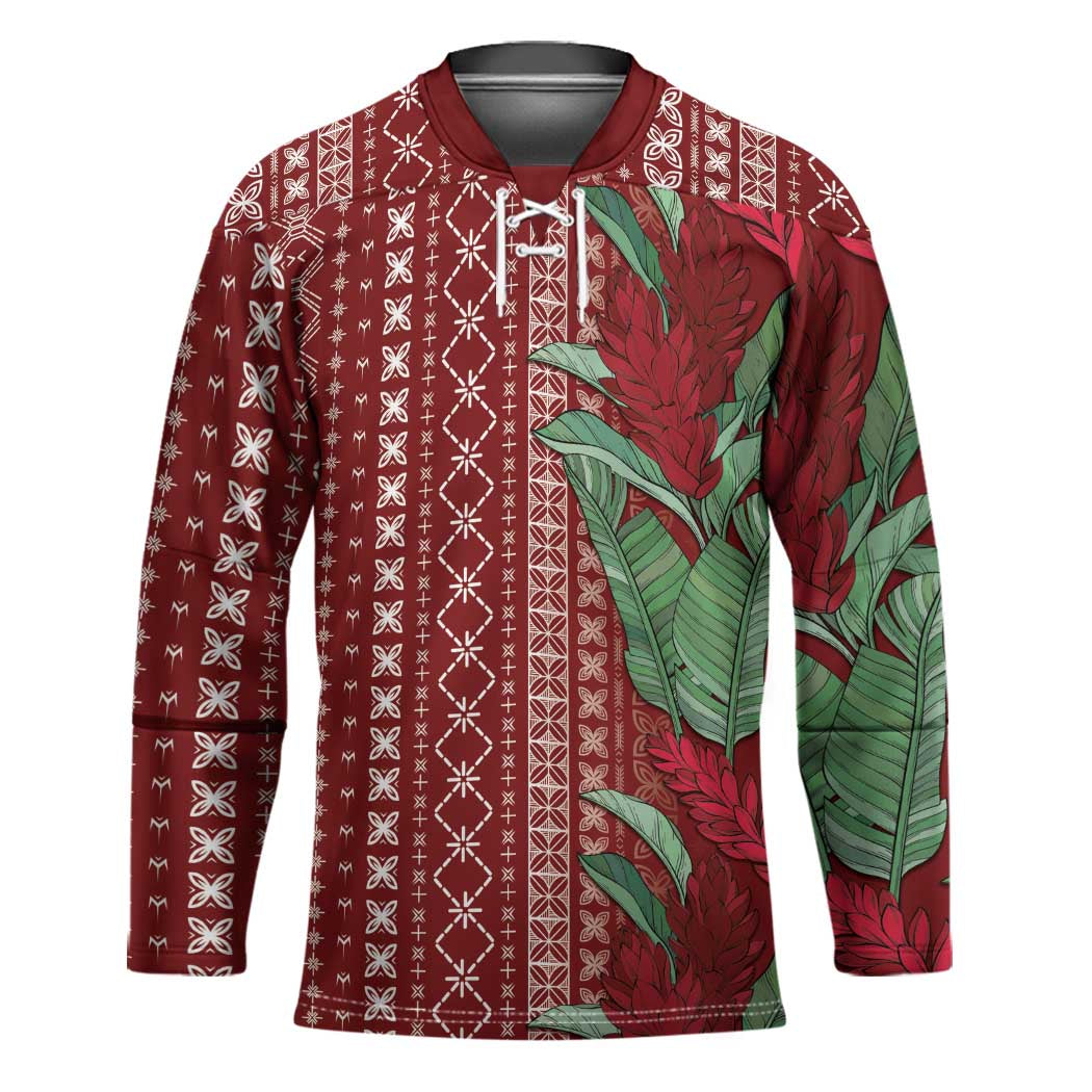 Women's Day Samoa Malu Tattoo Inspired Mix Teuila Hockey Jersey Scarlet
