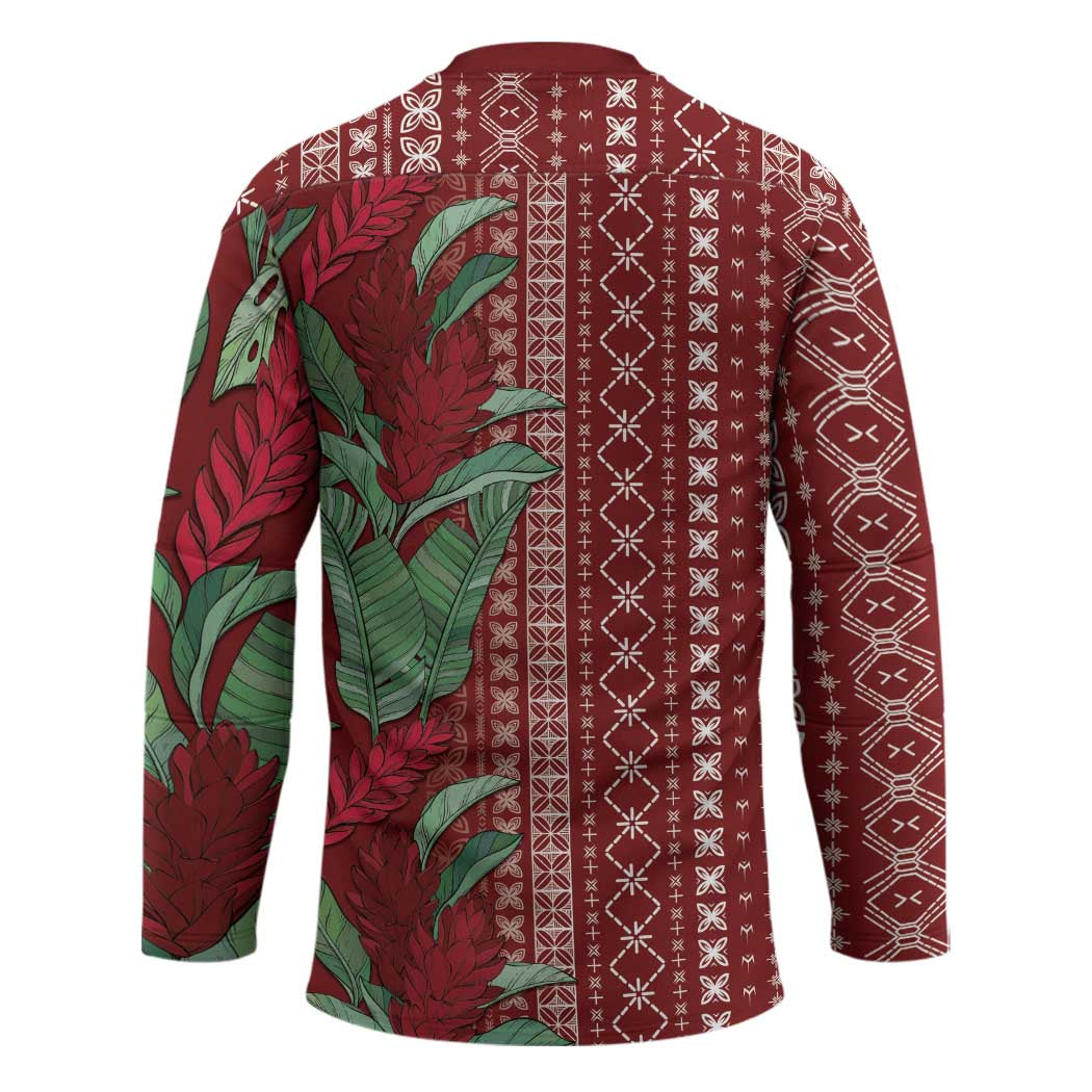 Women's Day Samoa Malu Tattoo Inspired Mix Teuila Hockey Jersey Scarlet