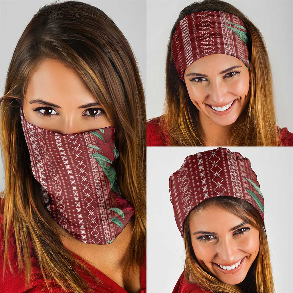Women's Day Samoa Malu Tattoo Inspired Mix Teuila Neck Gaiter Scarlet