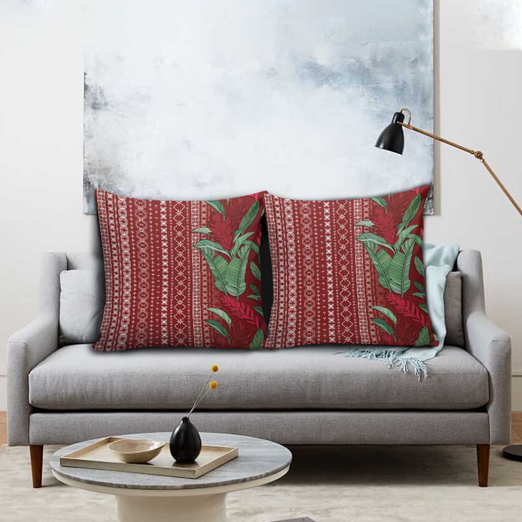 Women's Day Samoa Malu Tattoo Inspired Mix Teuila Pillow Cover Scarlet