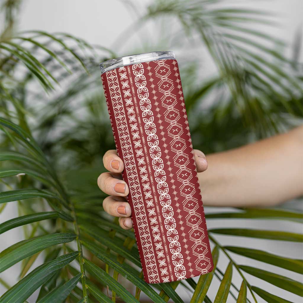 Women's Day Samoa Malu Tattoo Inspired Mix Teuila Skinny Tumbler Scarlet LT7 - Polynesian Pride
