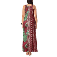 Women's Day Samoa Malu Tattoo Inspired Mix Teuila Tank Maxi Dress Scarlet