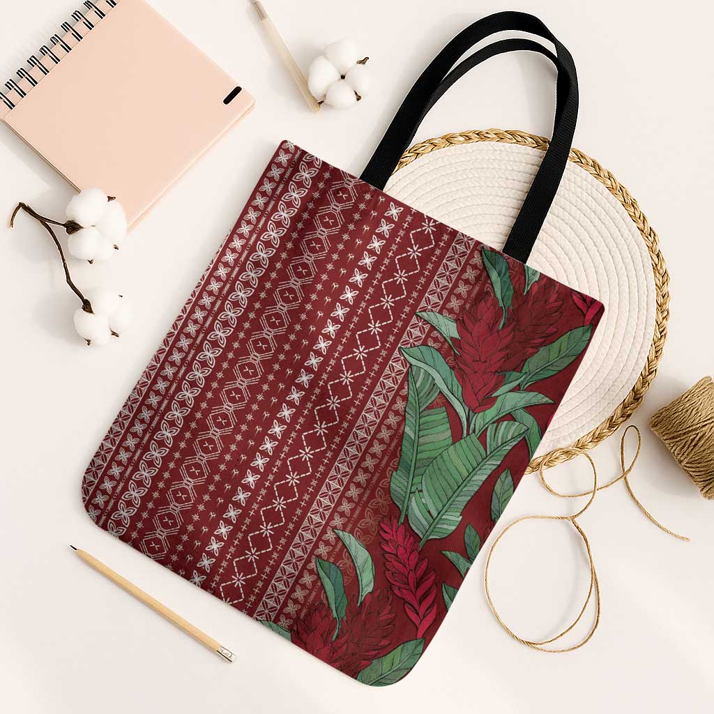 Women's Day Samoa Malu Tattoo Inspired Mix Teuila Tote Bag Scarlet LT7 Black Strap One Size Scarlet - Polynesian Pride