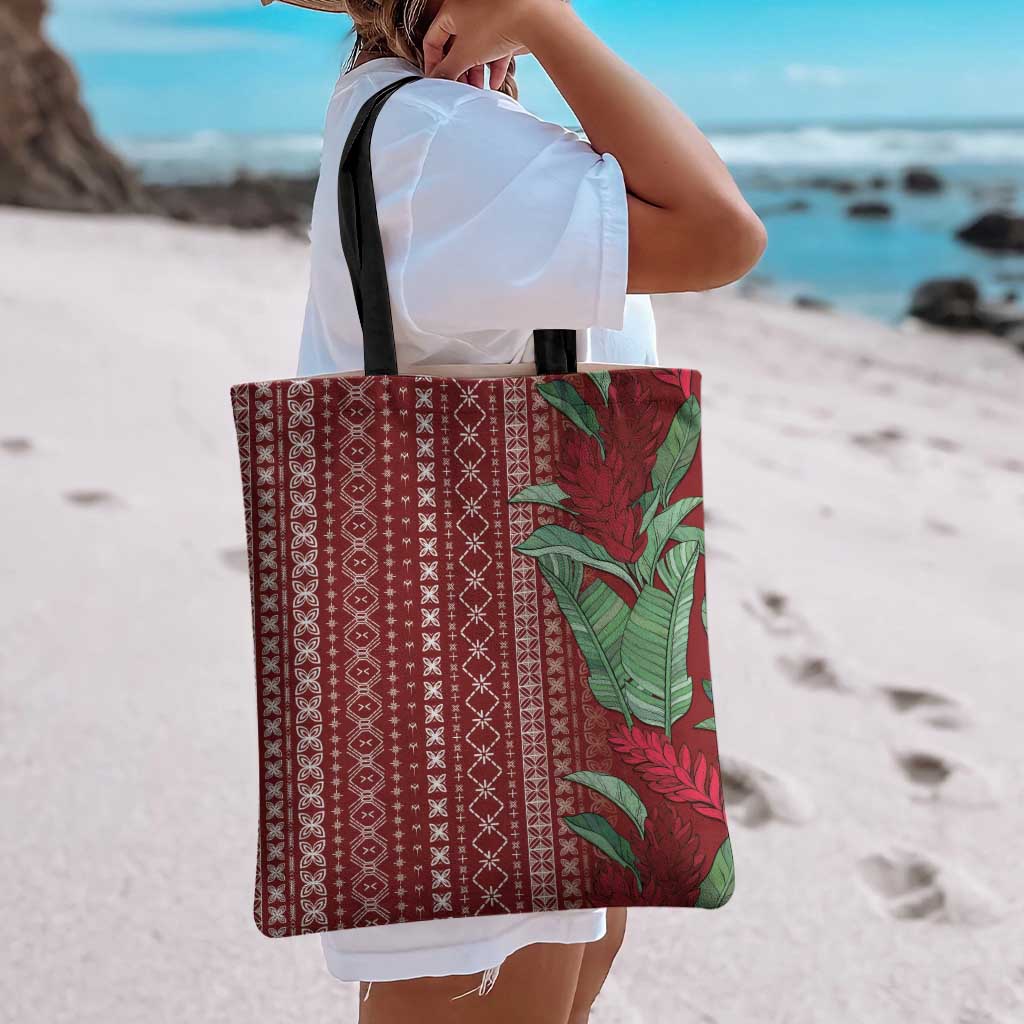 Women's Day Samoa Malu Tattoo Inspired Mix Teuila Tote Bag Scarlet LT7 - Polynesian Pride