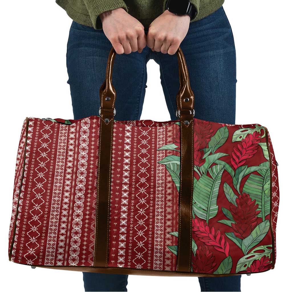 Women's Day Samoa Malu Tattoo Inspired Mix Teuila Travel Bag Scarlet LT7 Scarlet - Polynesian Pride