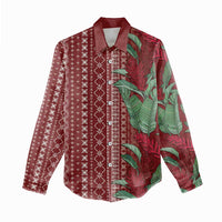Women's Day Samoa Malu Tattoo Inspired Mix Teuila Women Casual Shirt Scarlet LT7 - Polynesian Pride
