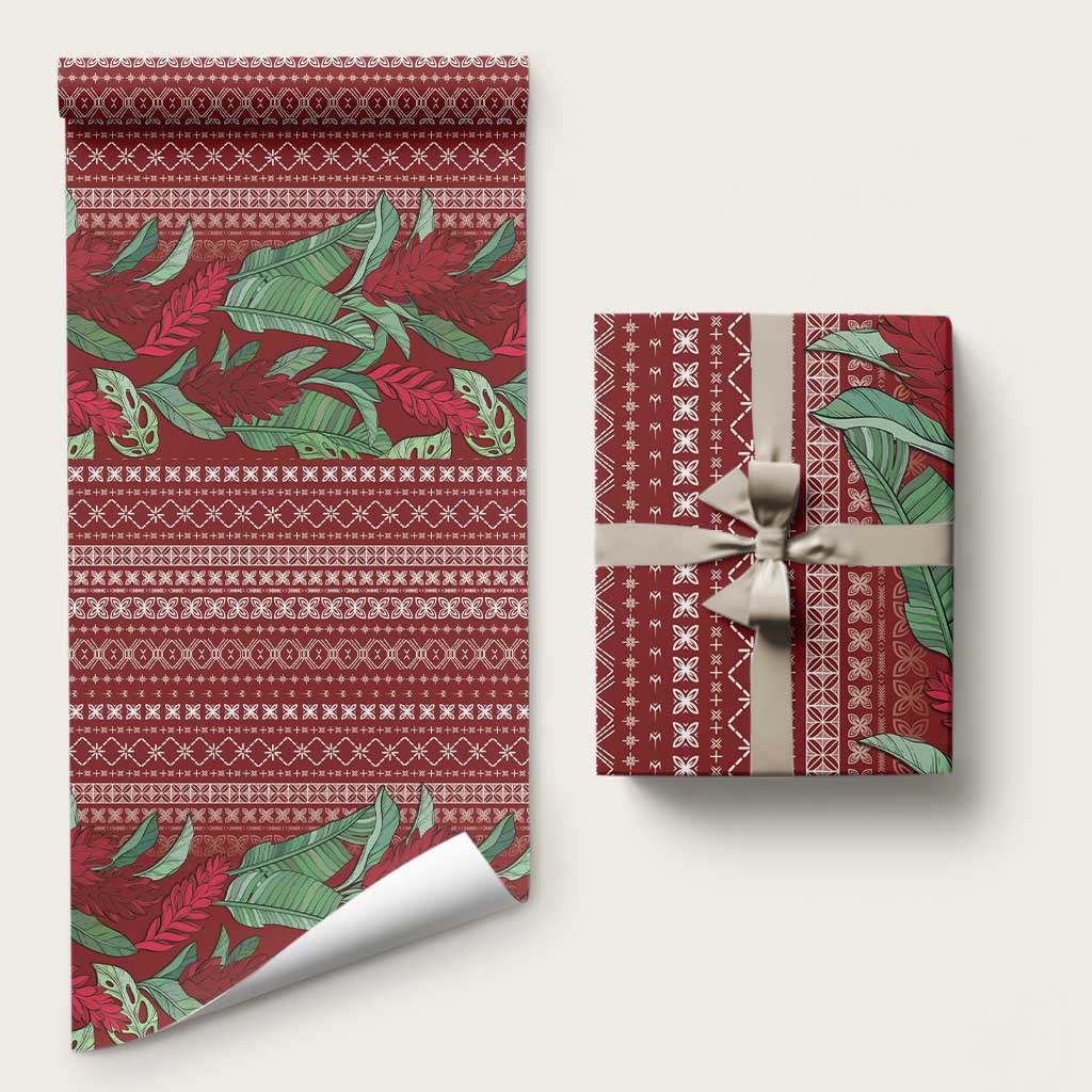 Women's Day Samoa Malu Tattoo Inspired Mix Teuila Wrapping Paper Scarlet