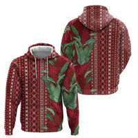 Women's Day Samoa Malu Tattoo Inspired Mix Teuila Zip Hoodie Scarlet