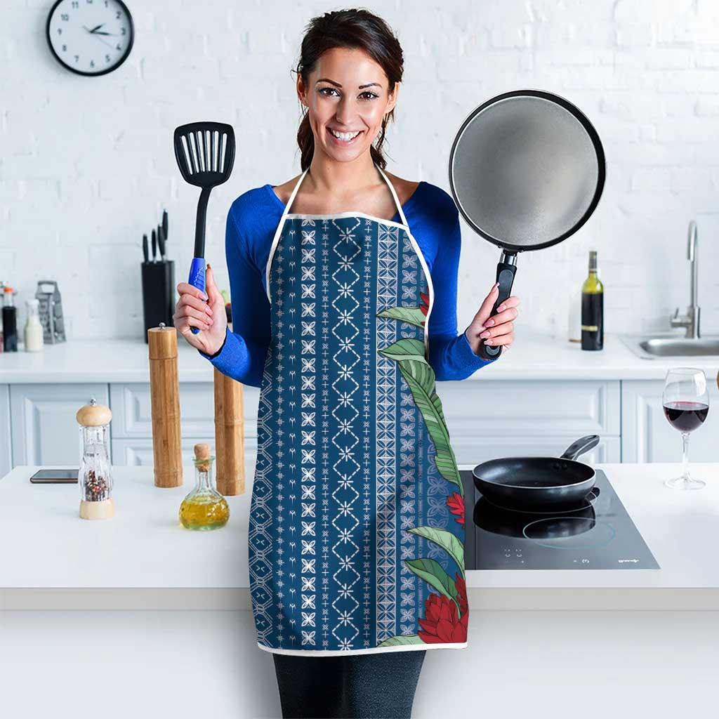 Women's Day Samoa Malu Tattoo Inspired Mix Teuila Apron Royal Blue
