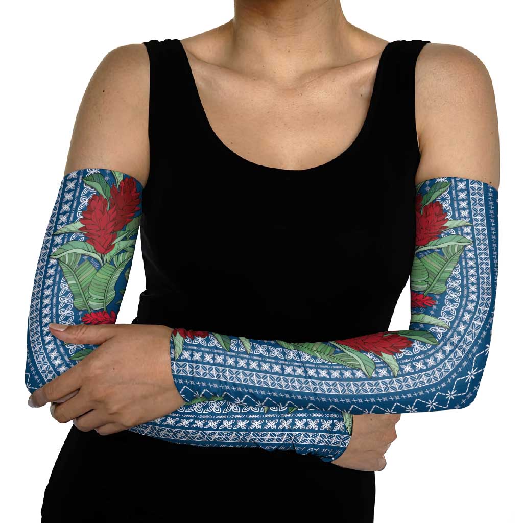 Women's Day Samoa Malu Tattoo Inspired Mix Teuila Arm Sleeves Royal Blue LT7 - Polynesian Pride