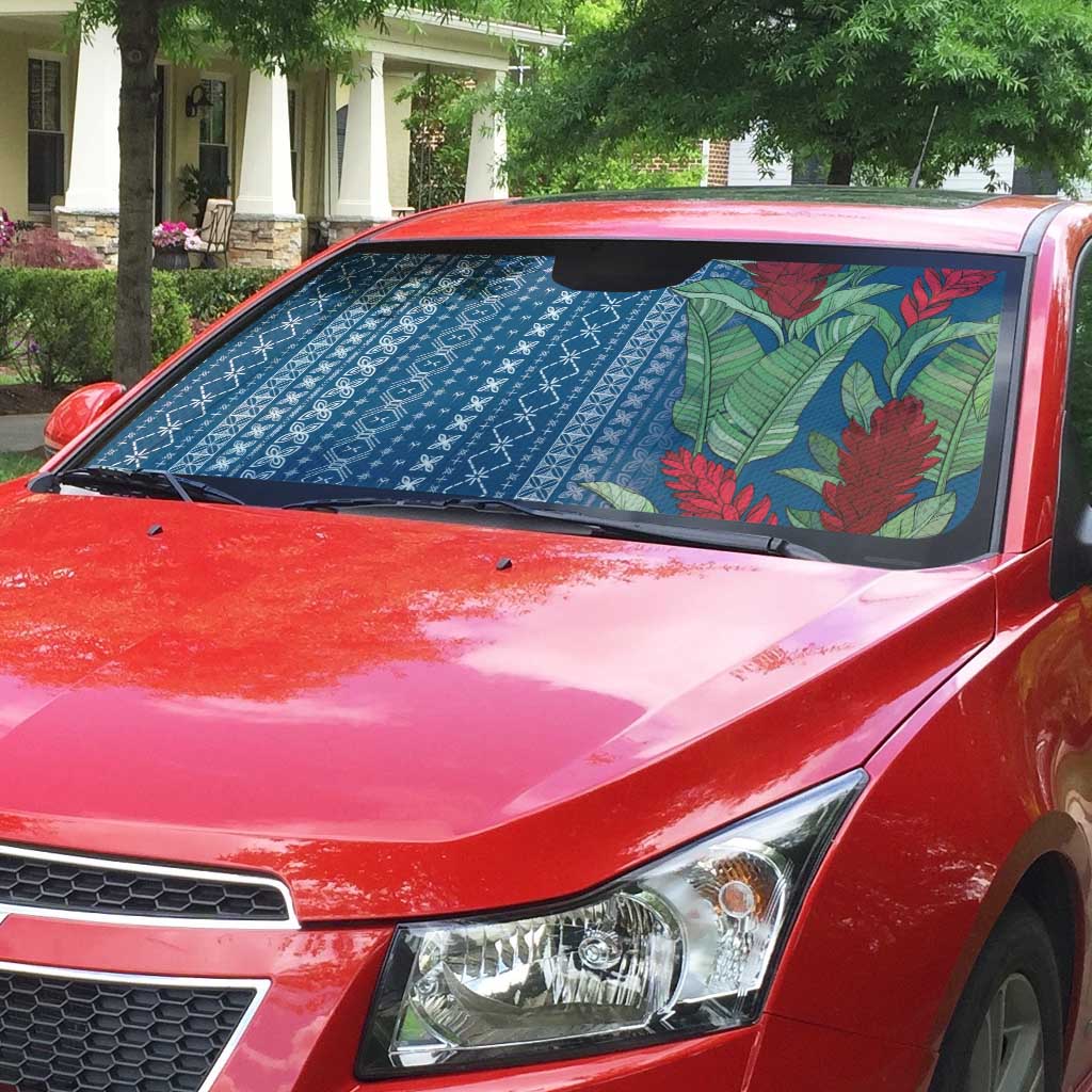 Women's Day Samoa Malu Tattoo Inspired Mix Teuila Auto Sun Shade Royal Blue LT7 - Polynesian Pride