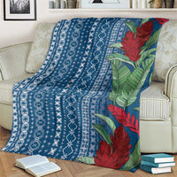 Women's Day Samoa Malu Tattoo Inspired Mix Teuila Blanket Royal Blue