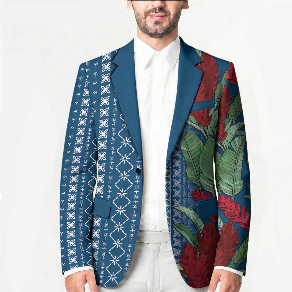 Women's Day Samoa Malu Tattoo Inspired Mix Teuila Blazer Royal Blue