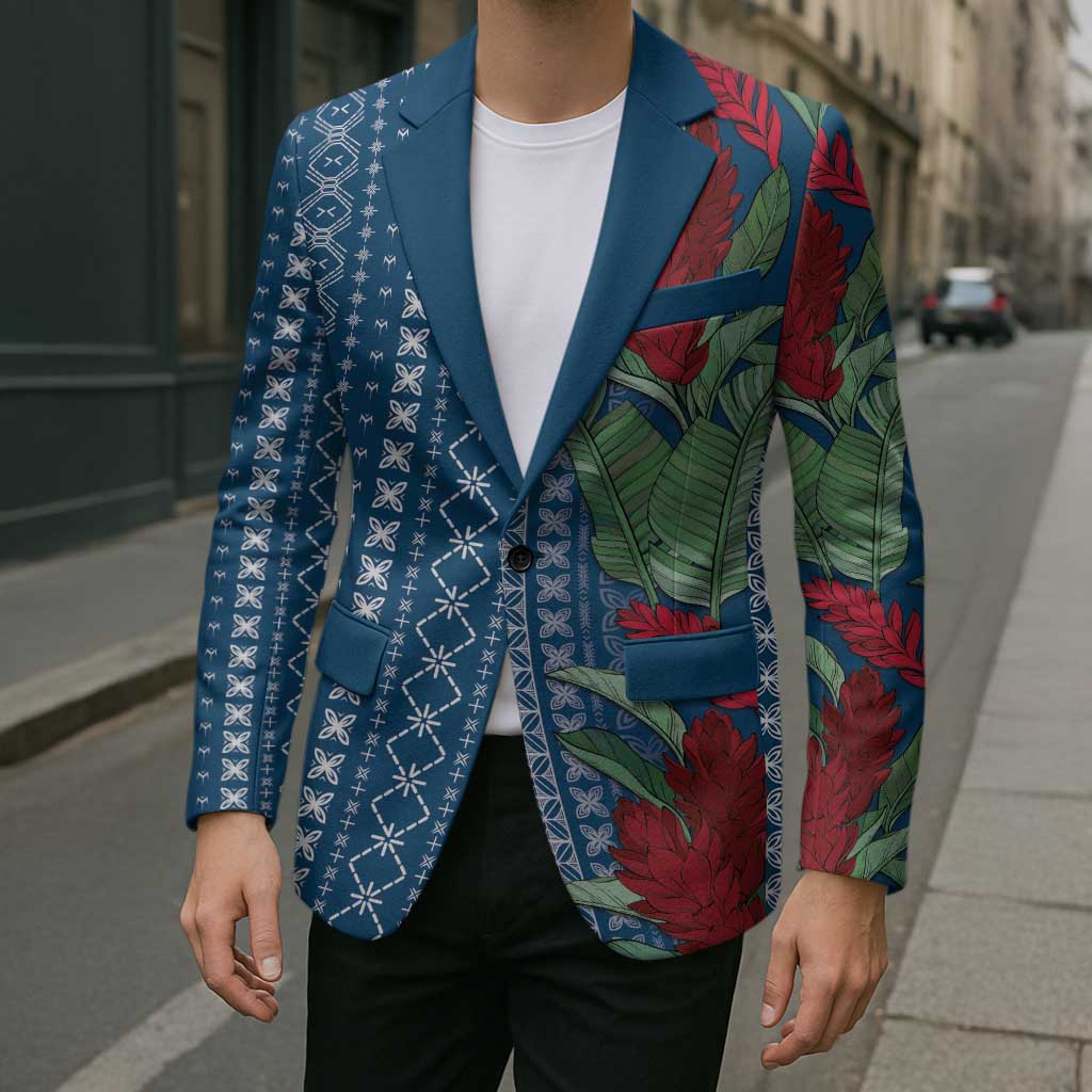 Women's Day Samoa Malu Tattoo Inspired Mix Teuila Blazer Royal Blue